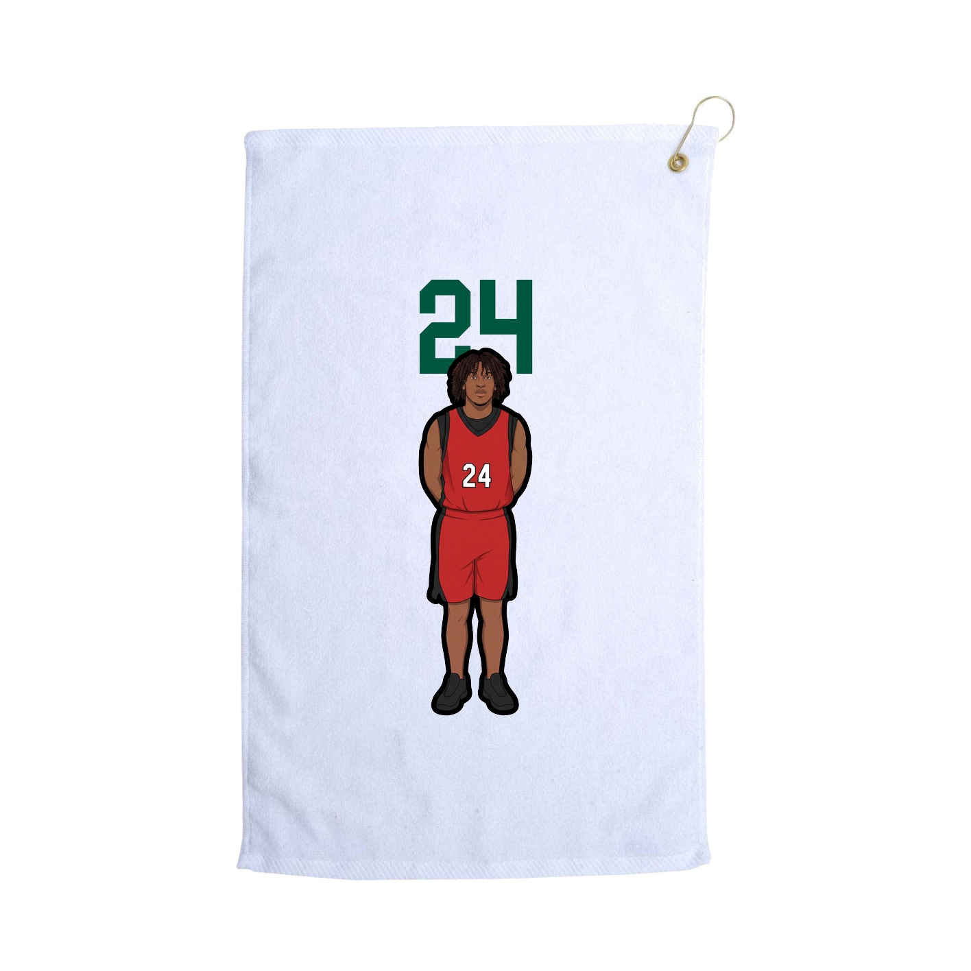 Golf Towel — Number Top in White