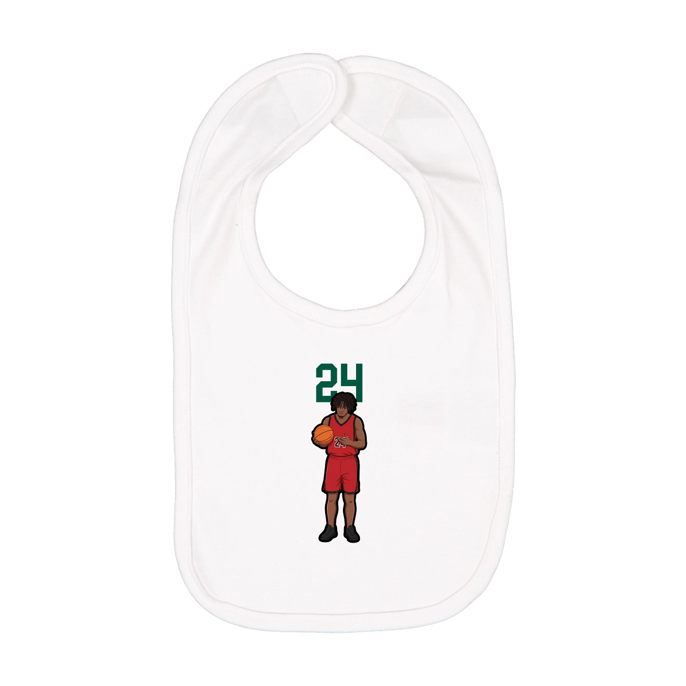 Infant Bib — Number Top in White