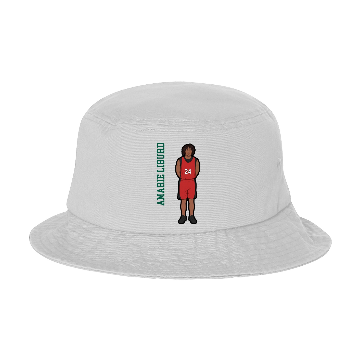 Bucket Cap — Name Vertical in White