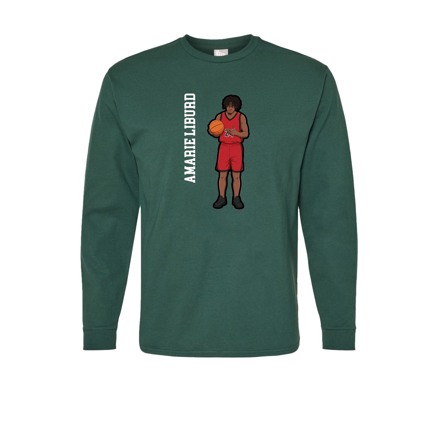 Long Sleeve Tee — Name Vertical in Green