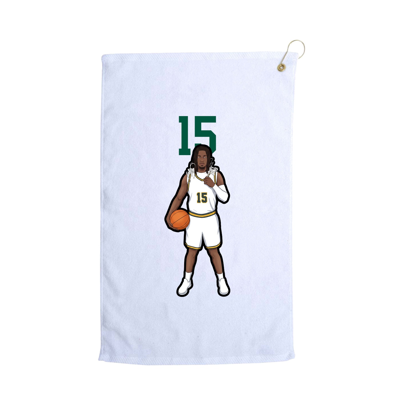 Golf Towel — Number Top in White