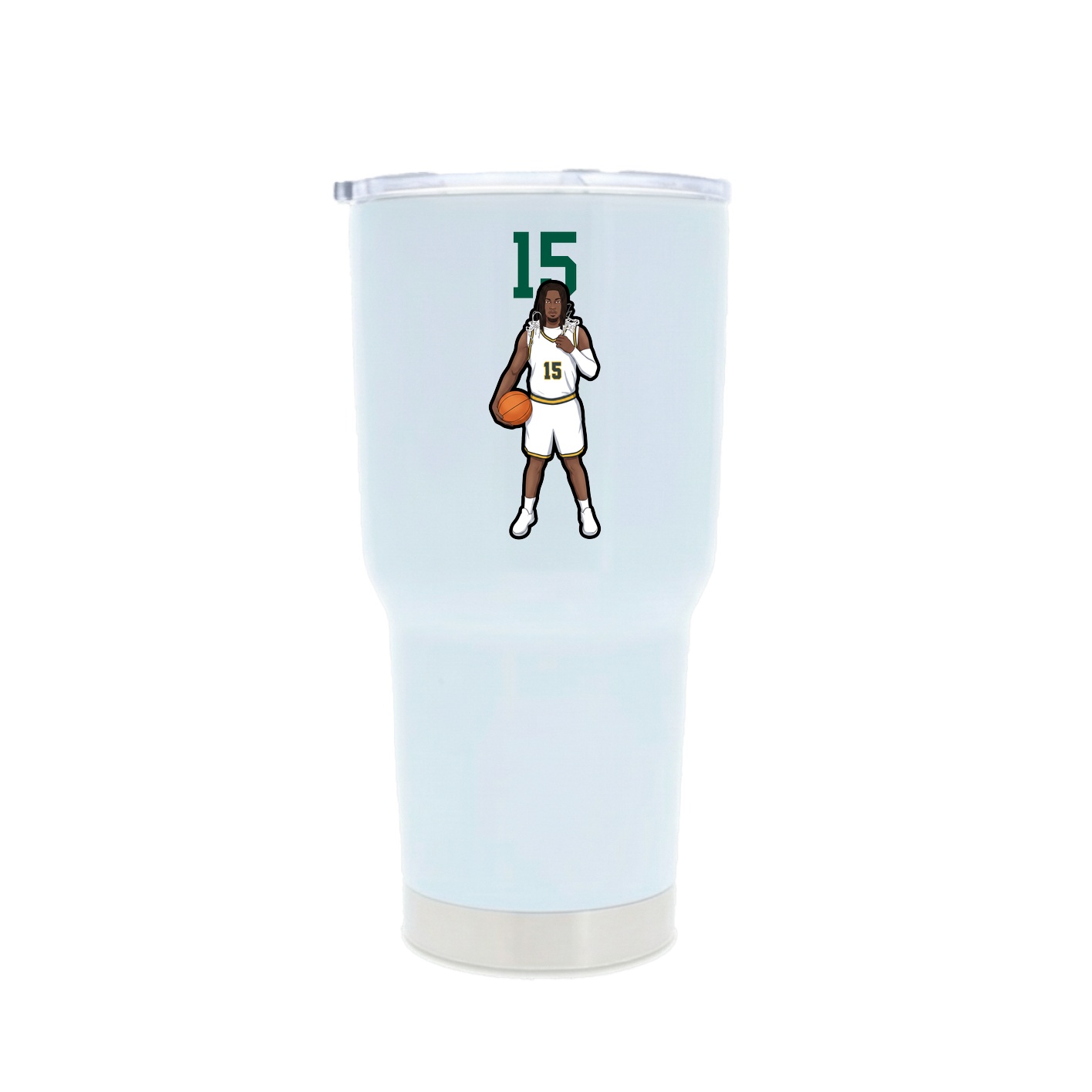 30oz Stainless Steel Tumbler — Number Top in White