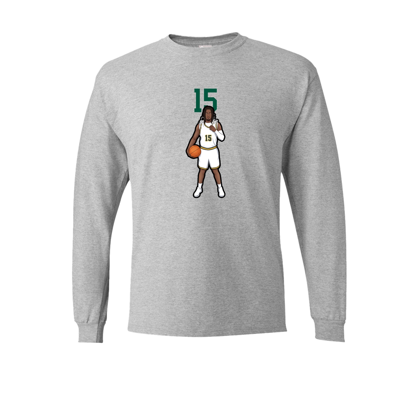 Long Sleeve Tee — Number Top in Grey