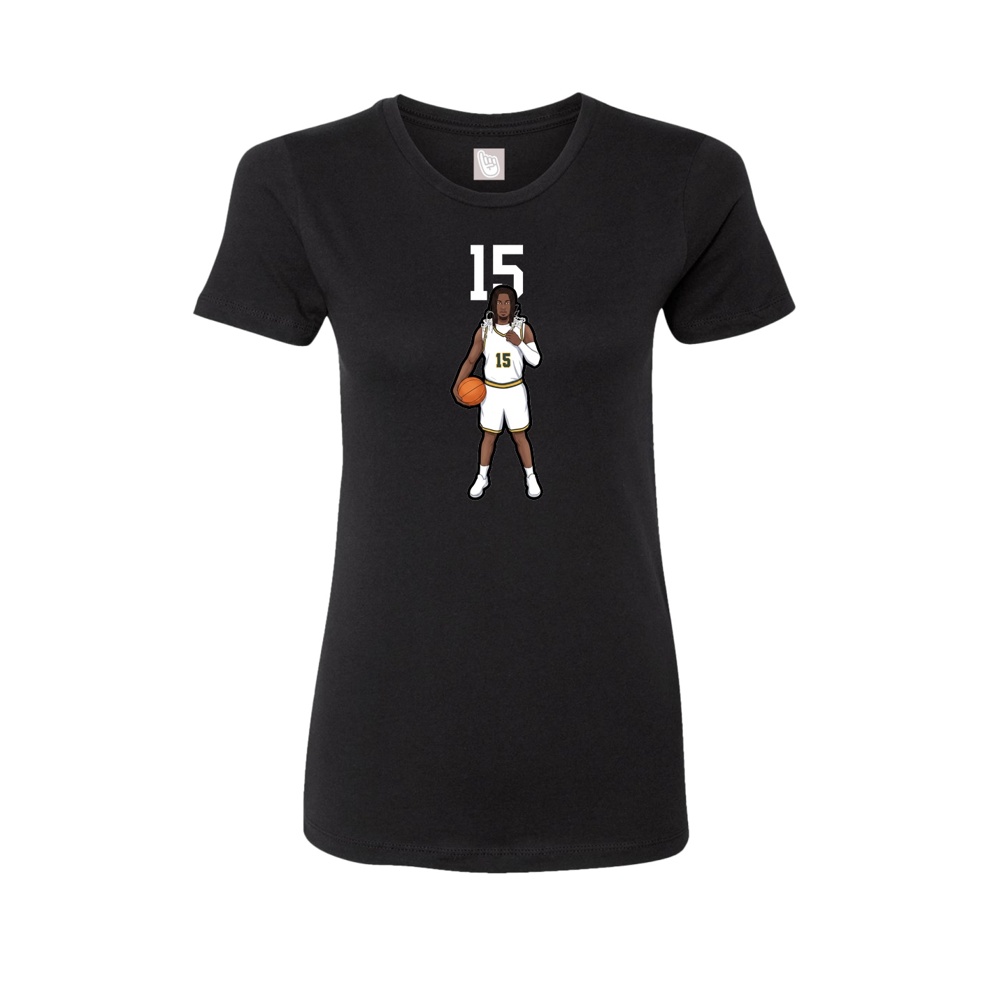 Fitted Women's Tee — Number Top in Black