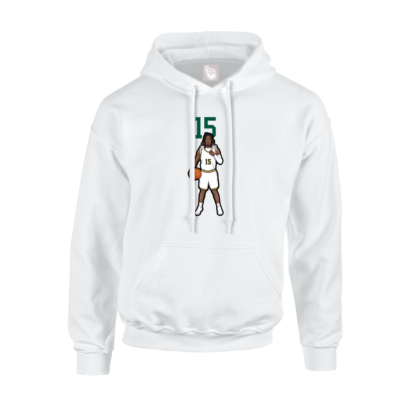 Youth Hoodie — Number Top in White