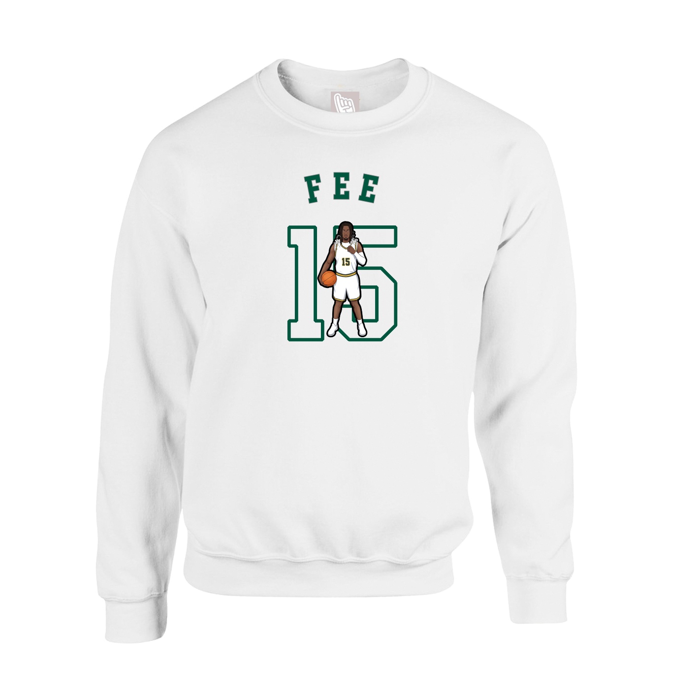 Fleece Crew — Shirsey Arch in White