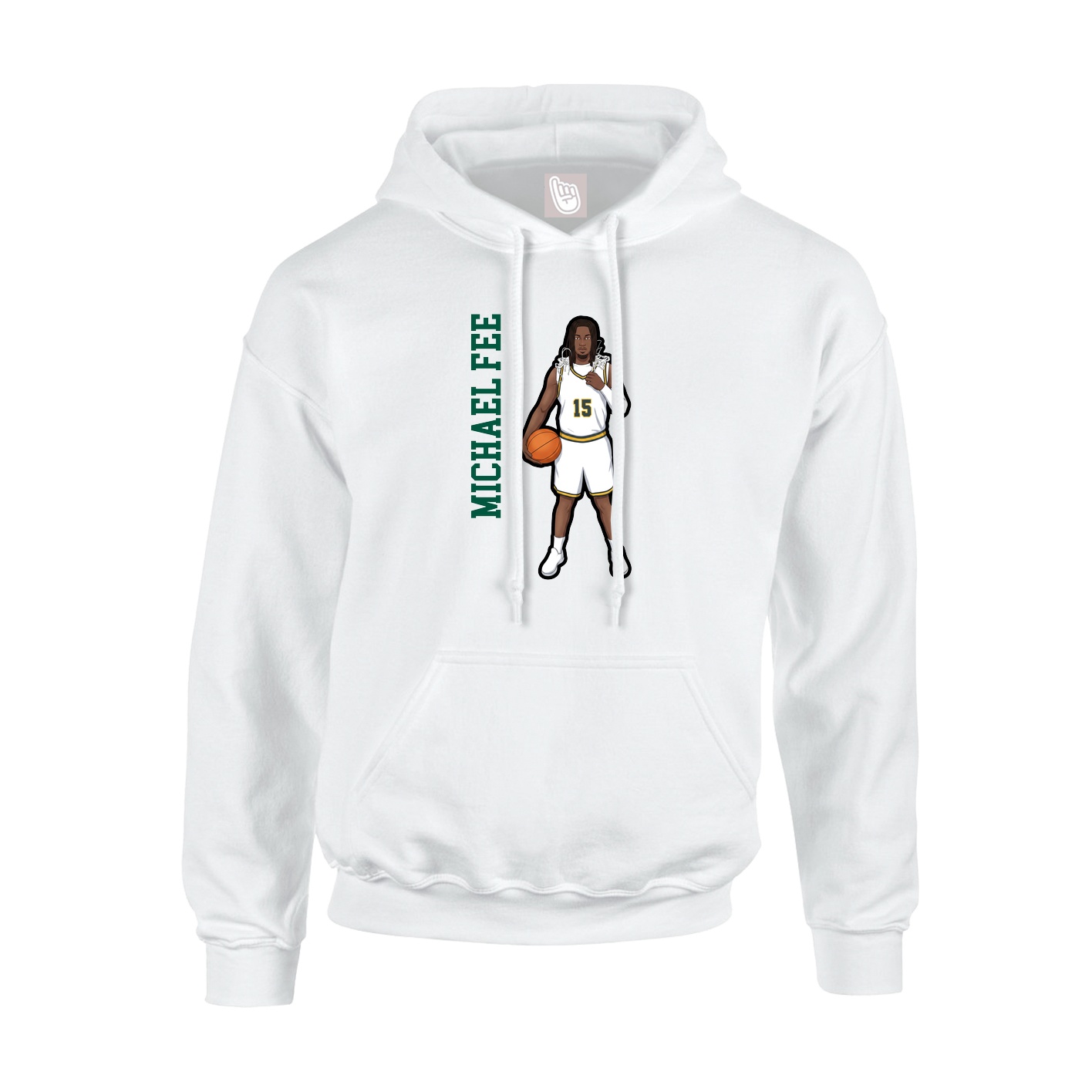 Hoodie — Name Vertical in White