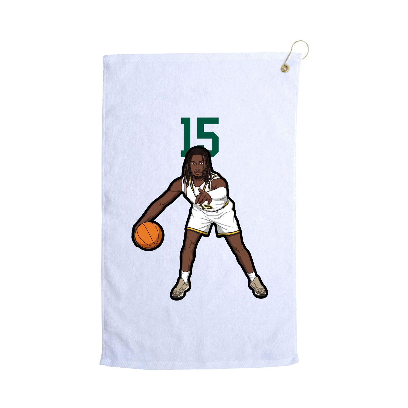 Golf Towel — Number Top in White