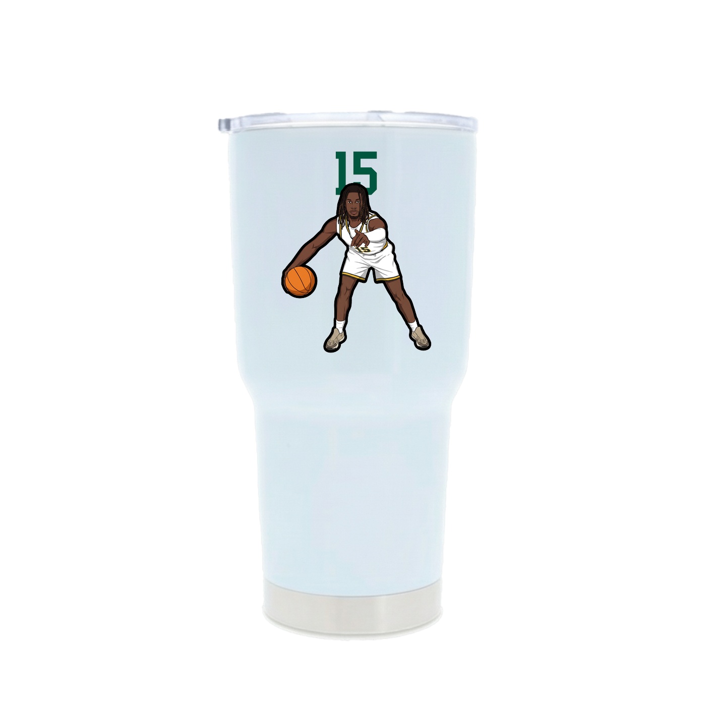 30oz Stainless Steel Tumbler — Number Top in White
