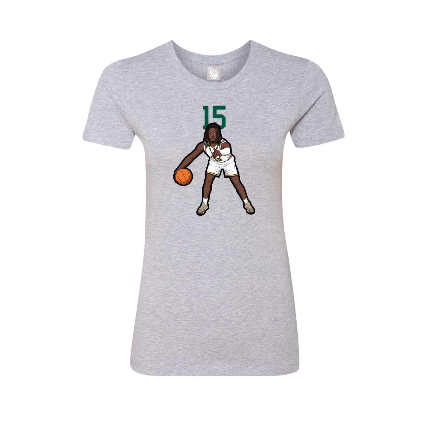 Fitted Women's Tee — Number Top in Grey