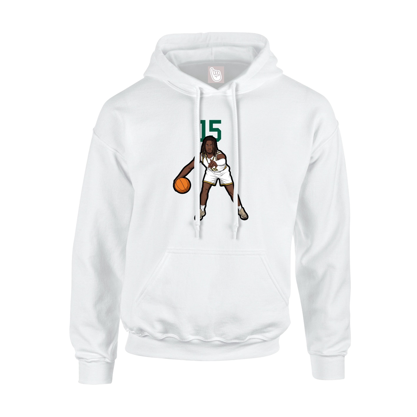 Youth Hoodie — Number Top in White