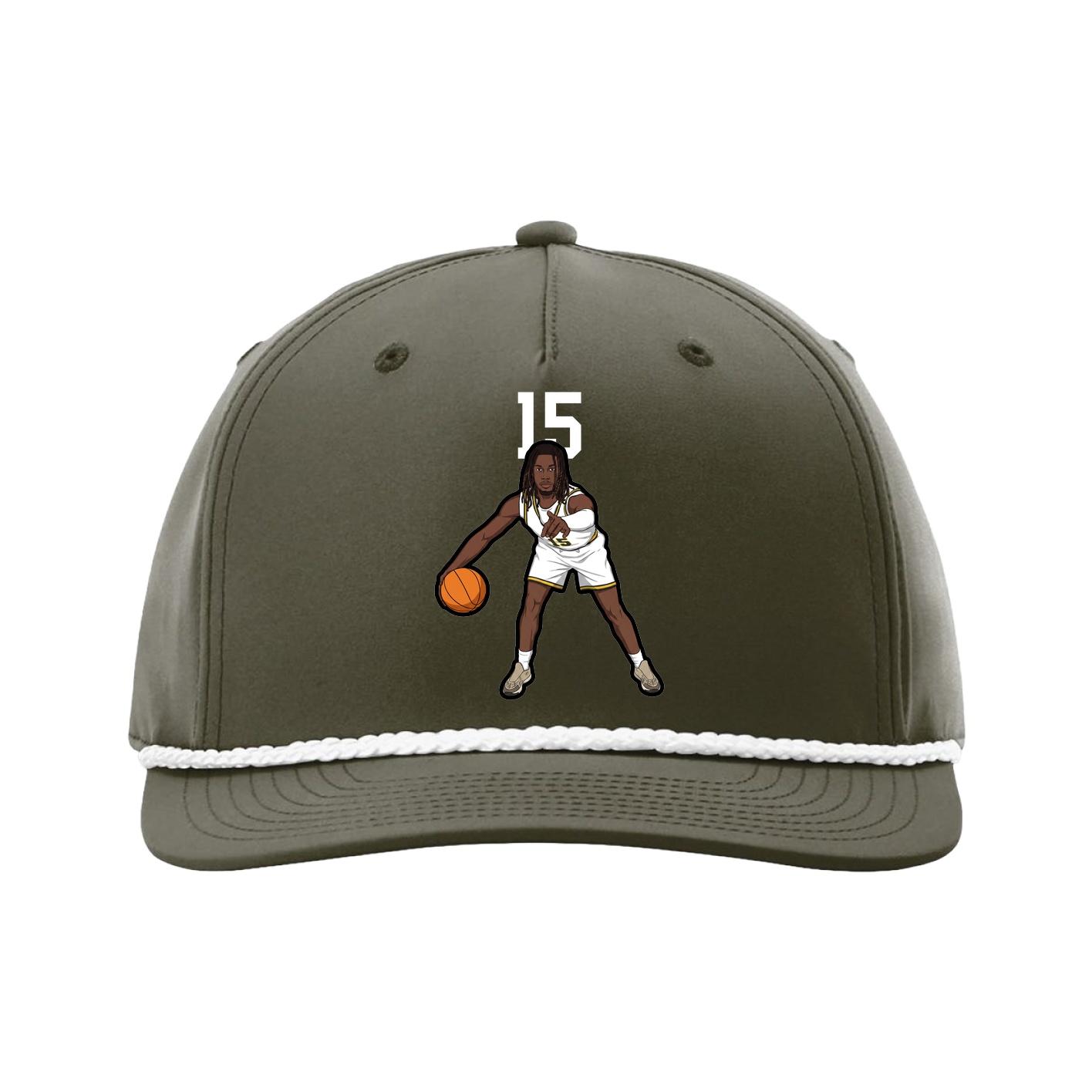 Five-Panel Classic Rope Cap — Number Top in Green