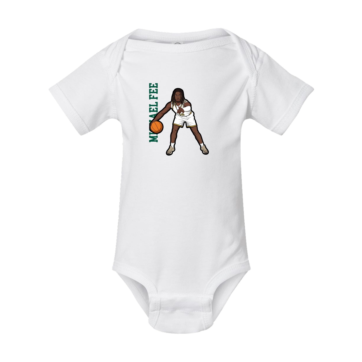 Baby Onesie — Name Vertical in White