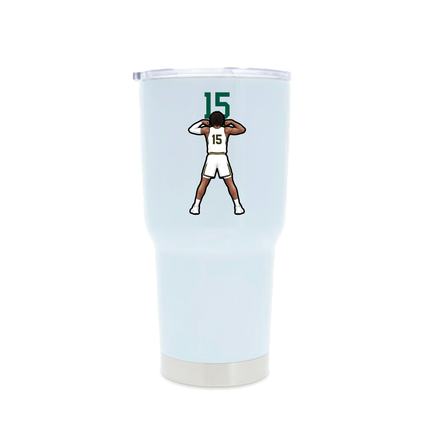 30oz Stainless Steel Tumbler — Number Top in White