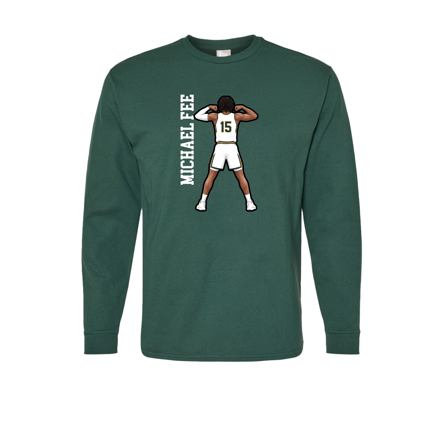 Long Sleeve Tee — Name Vertical in Green