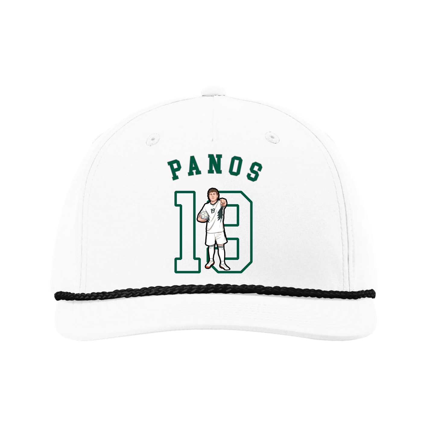 Five-Panel Classic Rope Cap — Shirsey Arch in White
