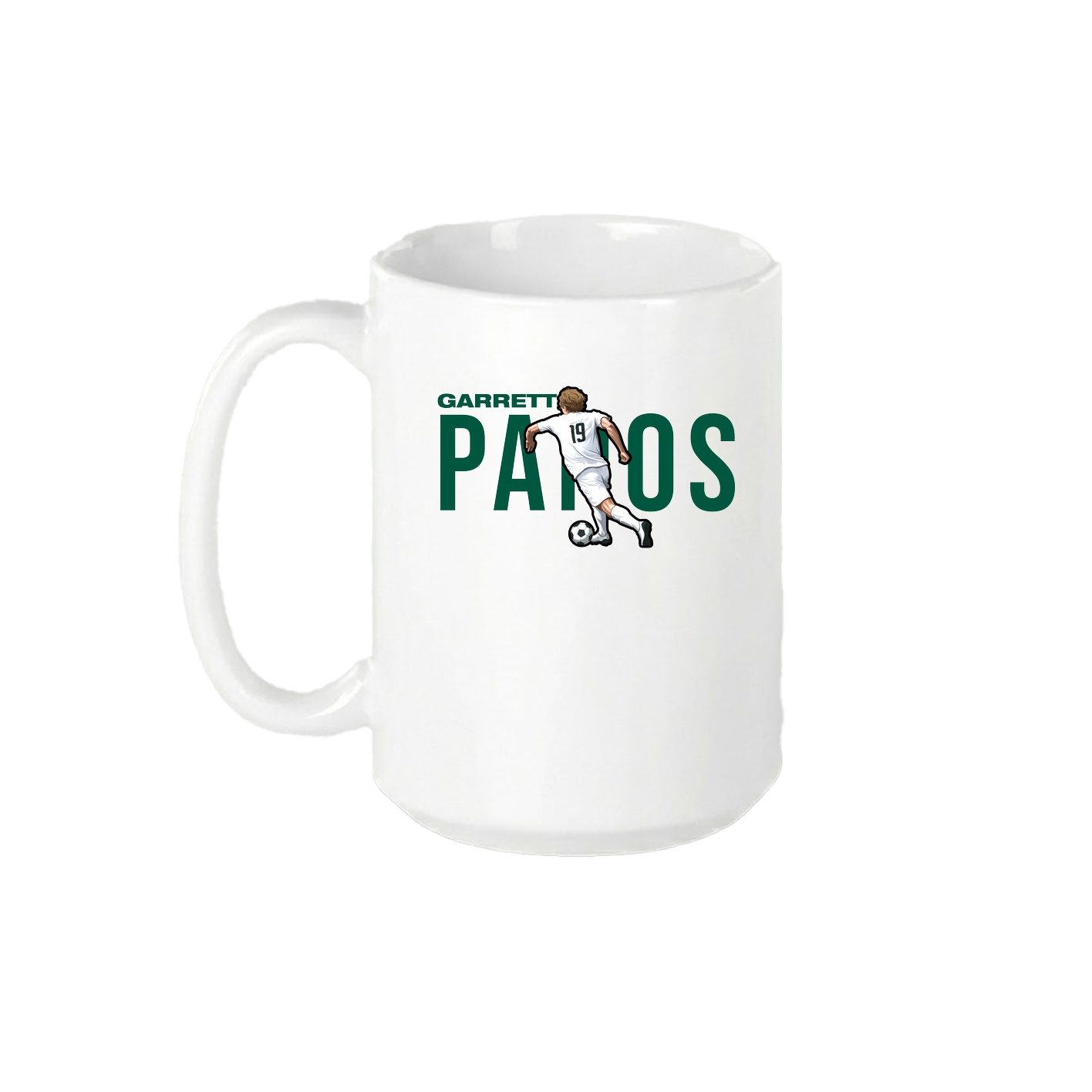 15oz Coffee Mug — Player Name in White