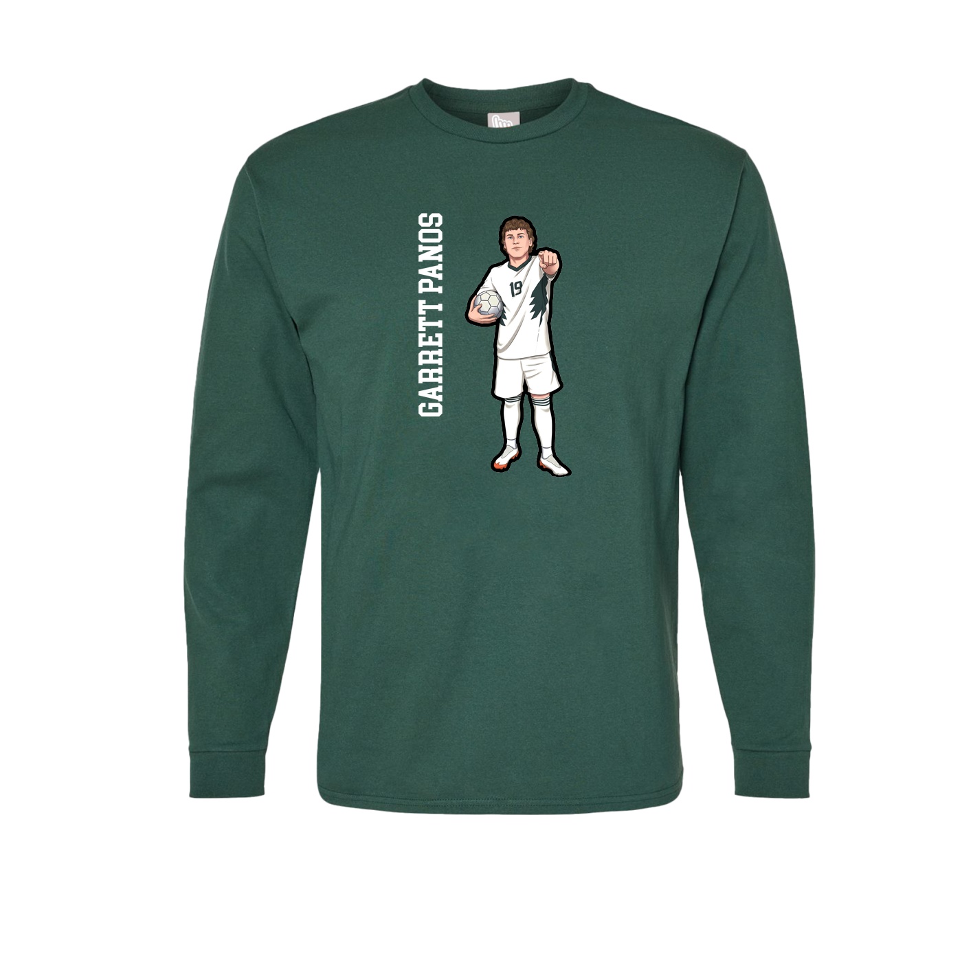 Long Sleeve Tee — Name Vertical in Green