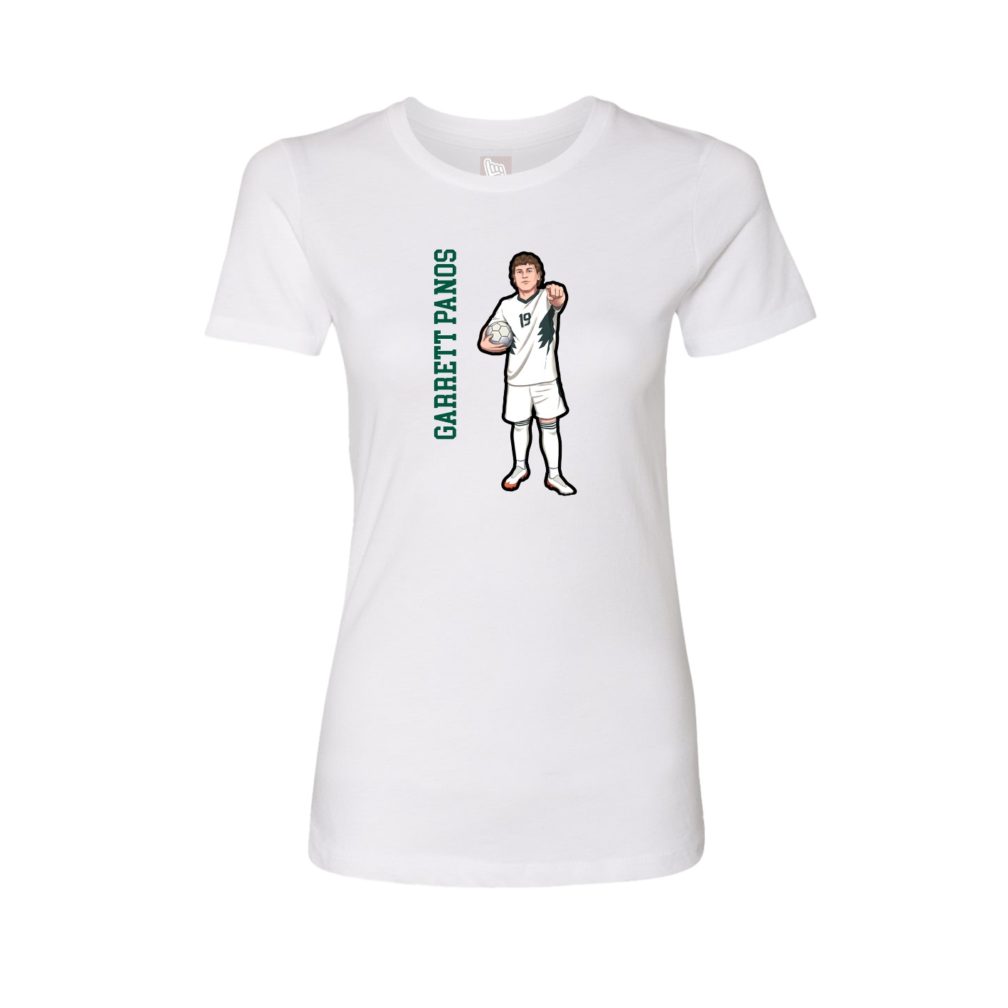 Fitted Women's Tee — Name Vertical in White