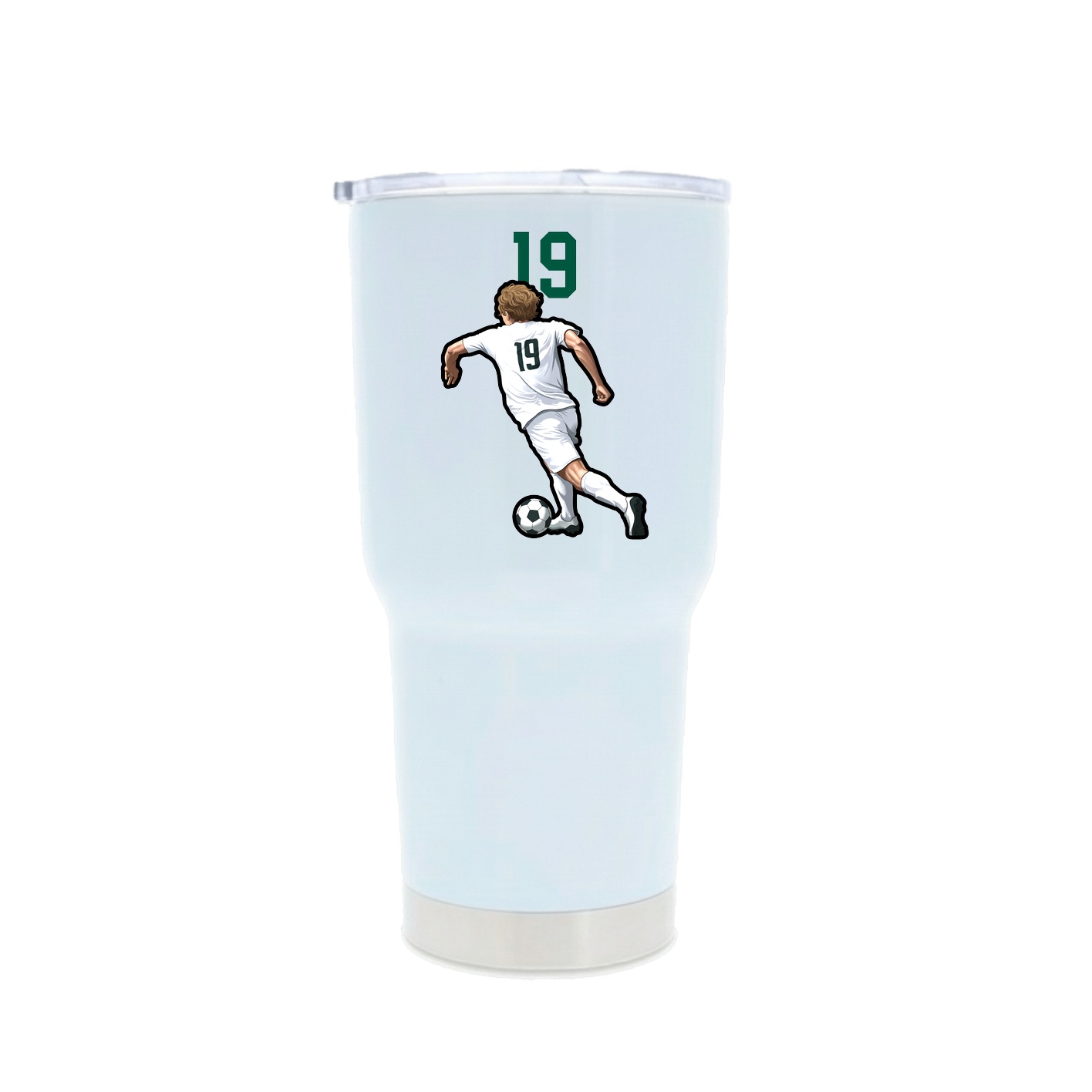 30oz Stainless Steel Tumbler — Number Top in White