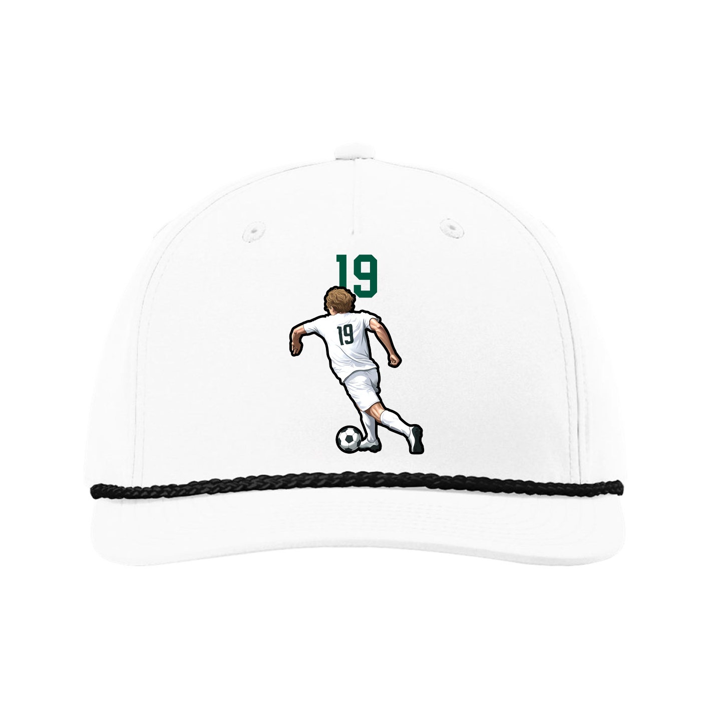 Five-Panel Classic Rope Cap — Number Top in White