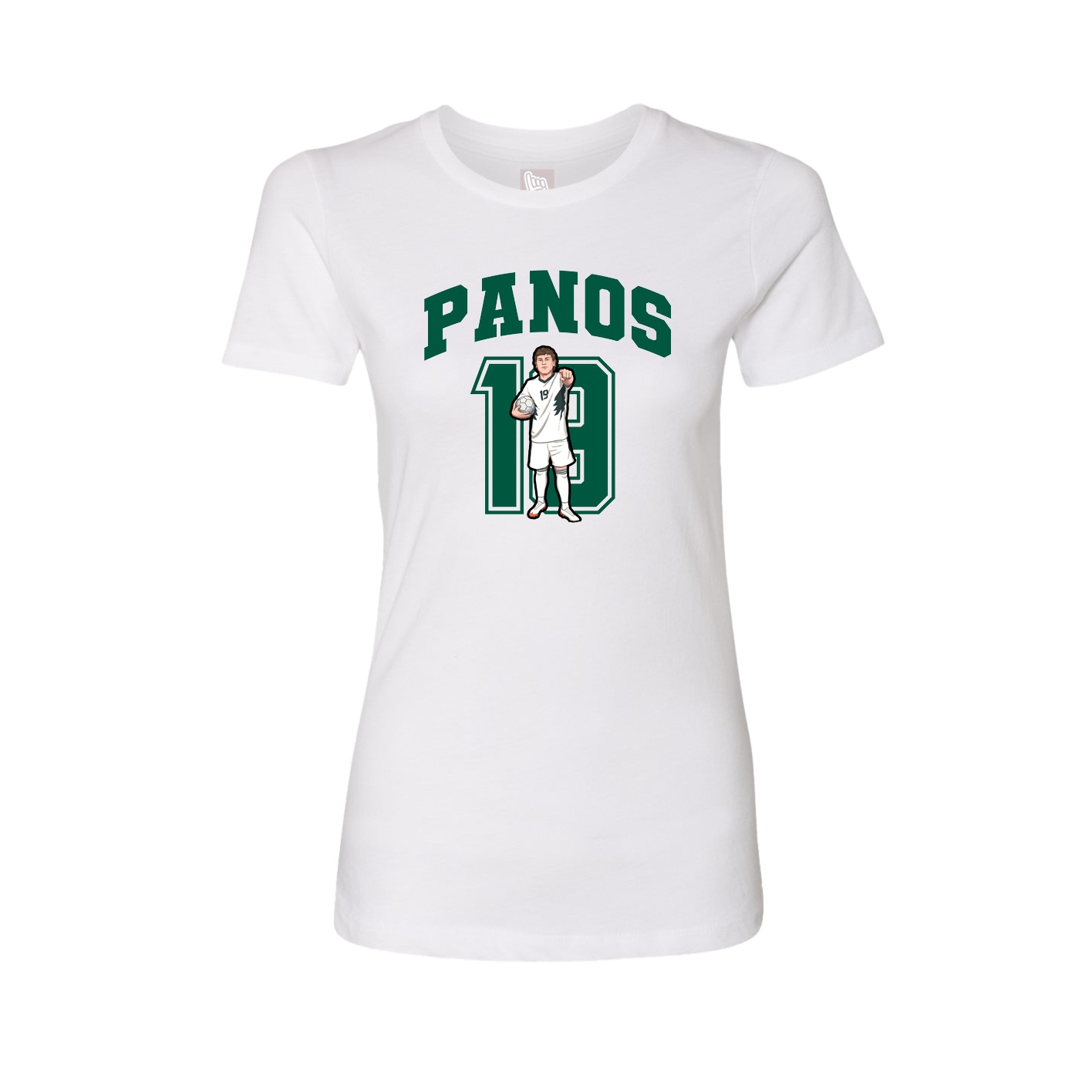 Fitted Women's Tee — Number in White