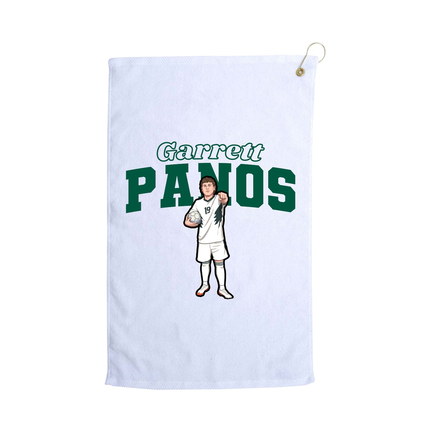 Golf Towel — Name Arch in White