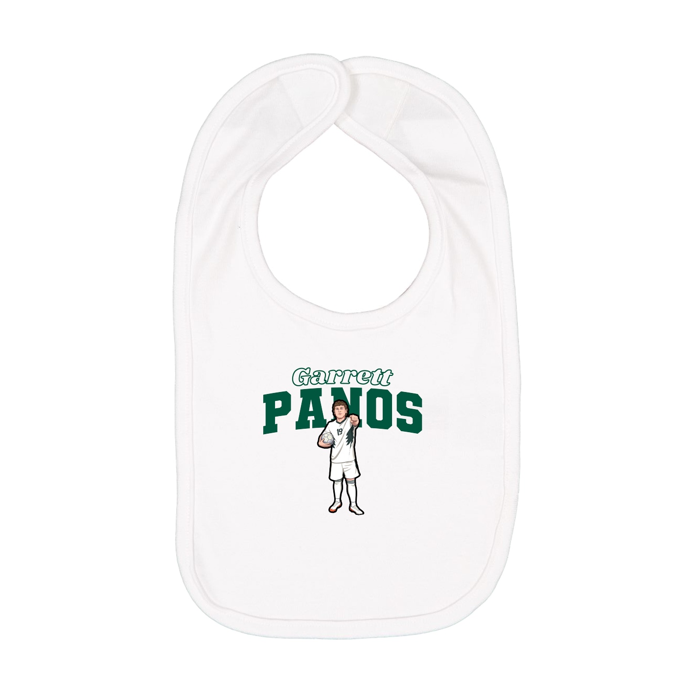 Infant Bib — Name Arch in White