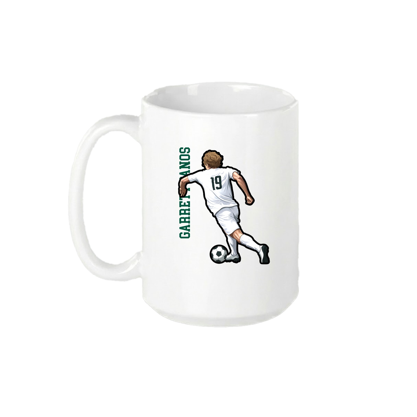 15oz Coffee Mug — Name Vertical in White