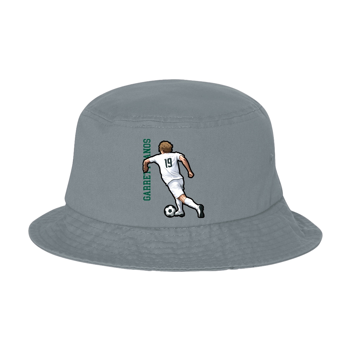 Bucket Cap — Name Vertical in Grey