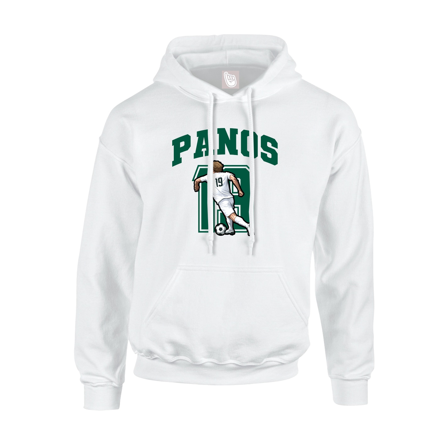 Youth Hoodie — Number in White