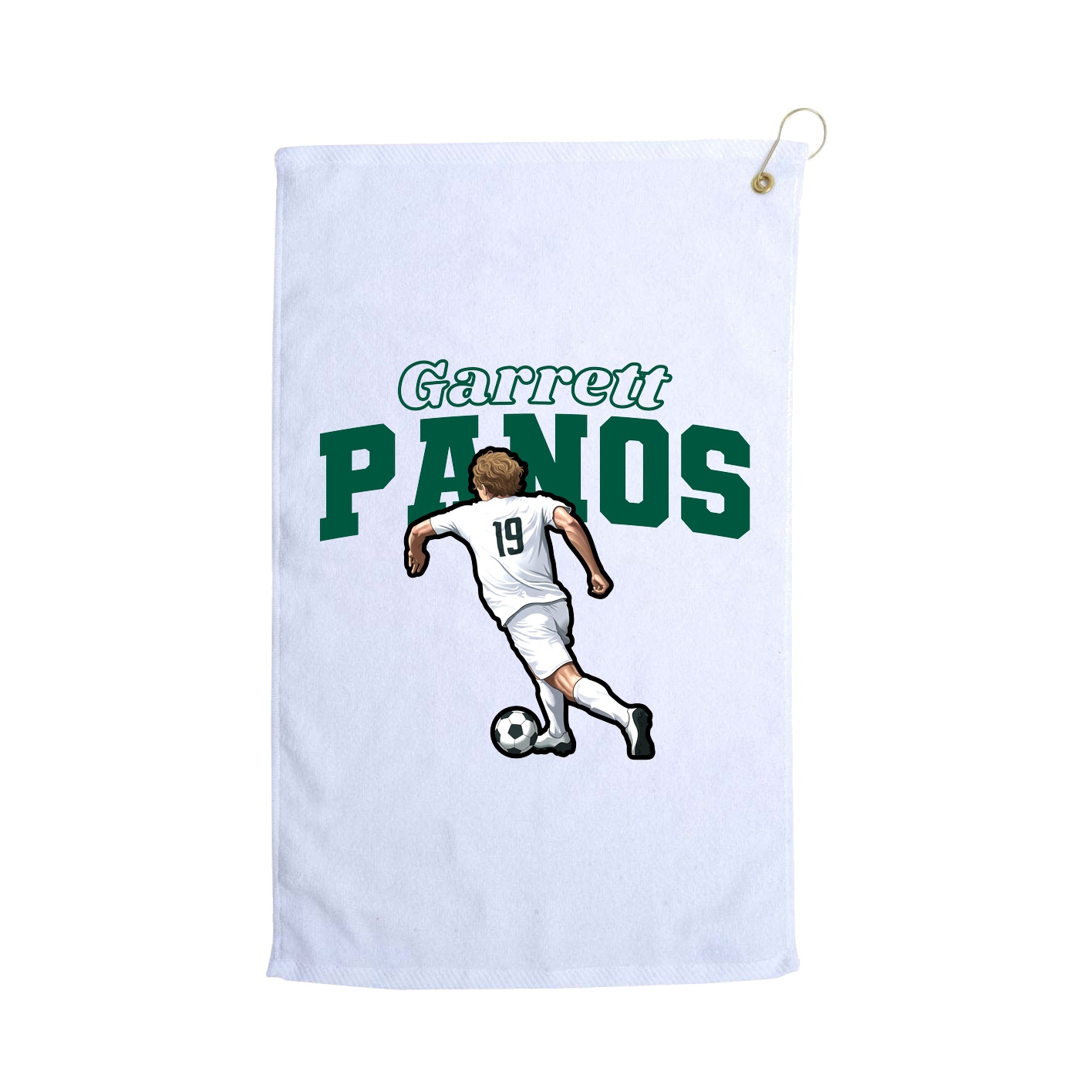 Golf Towel — Name Arch in White
