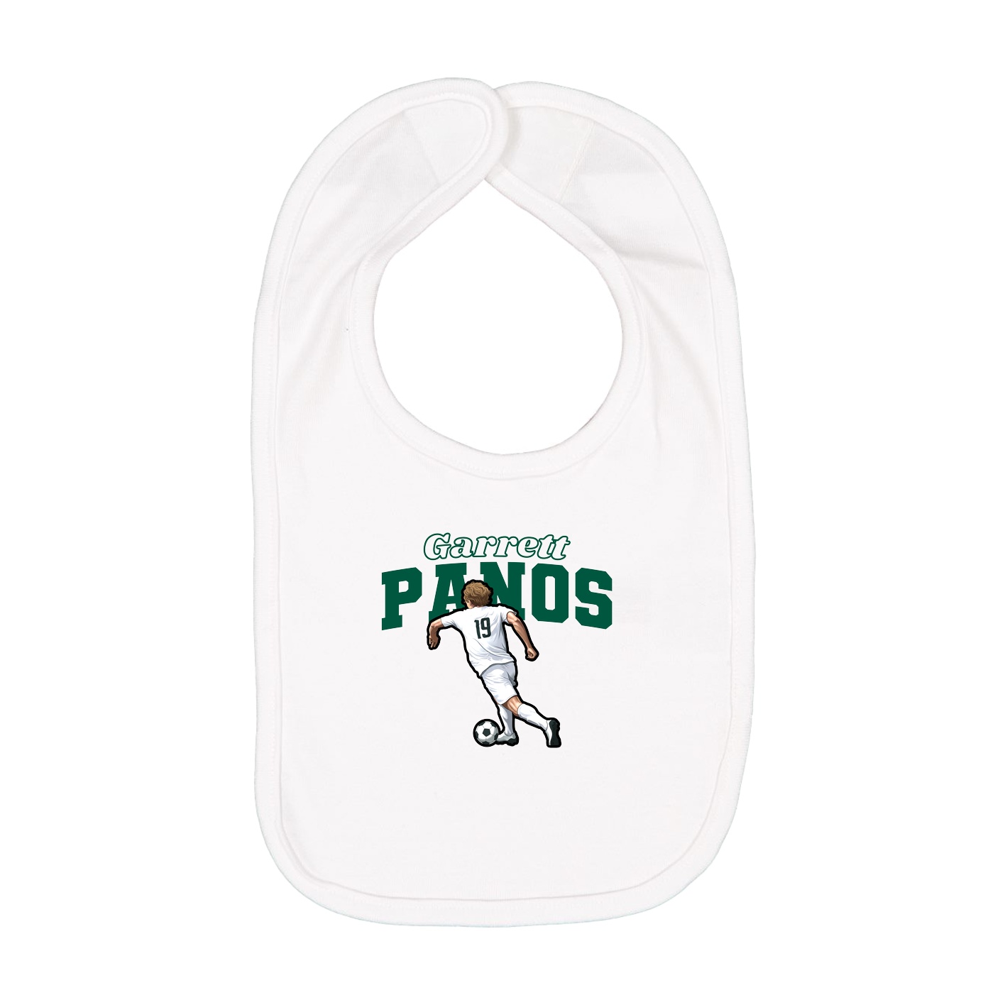 Infant Bib — Name Arch in White