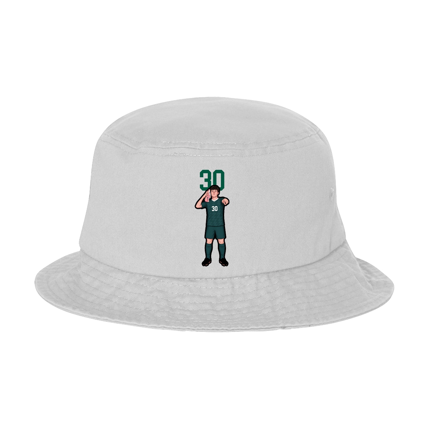 Bucket Cap — Number Top in White