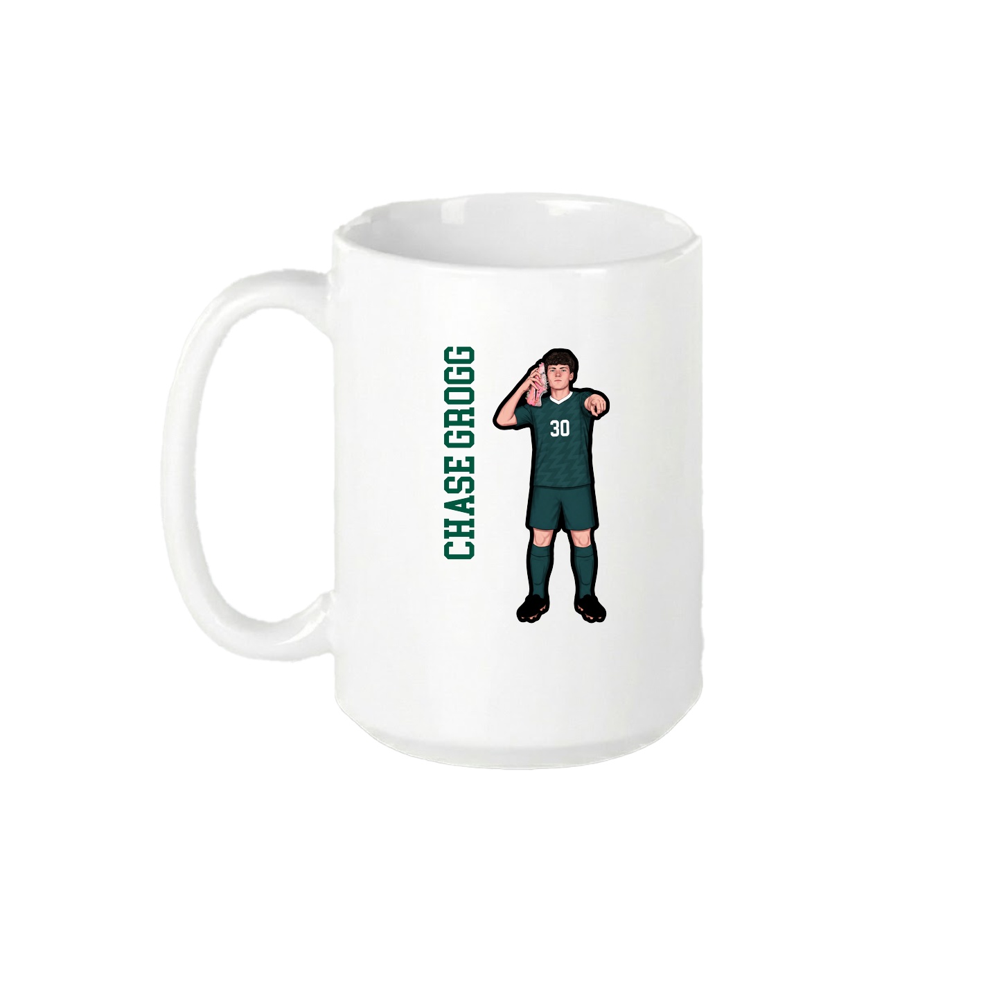 15oz Coffee Mug — Name Vertical in White