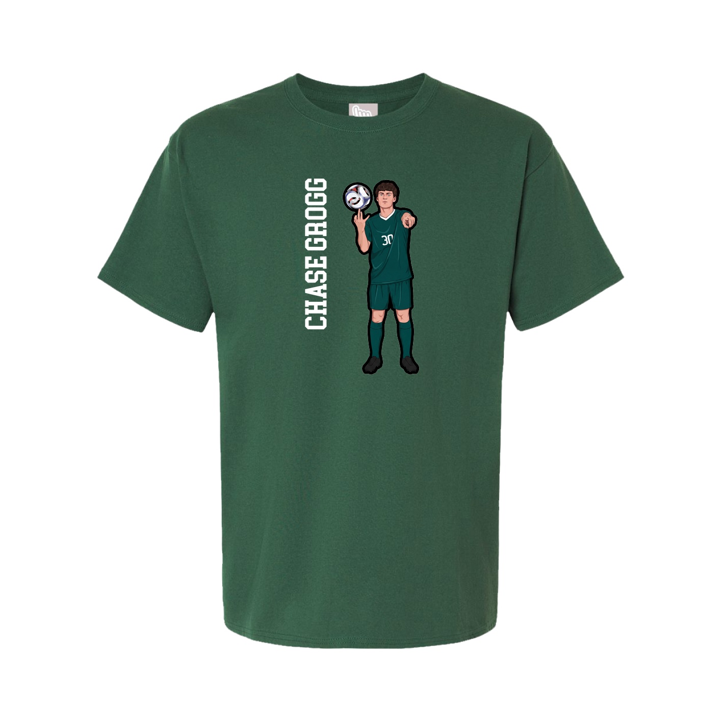 Tee — Name Vertical in Green