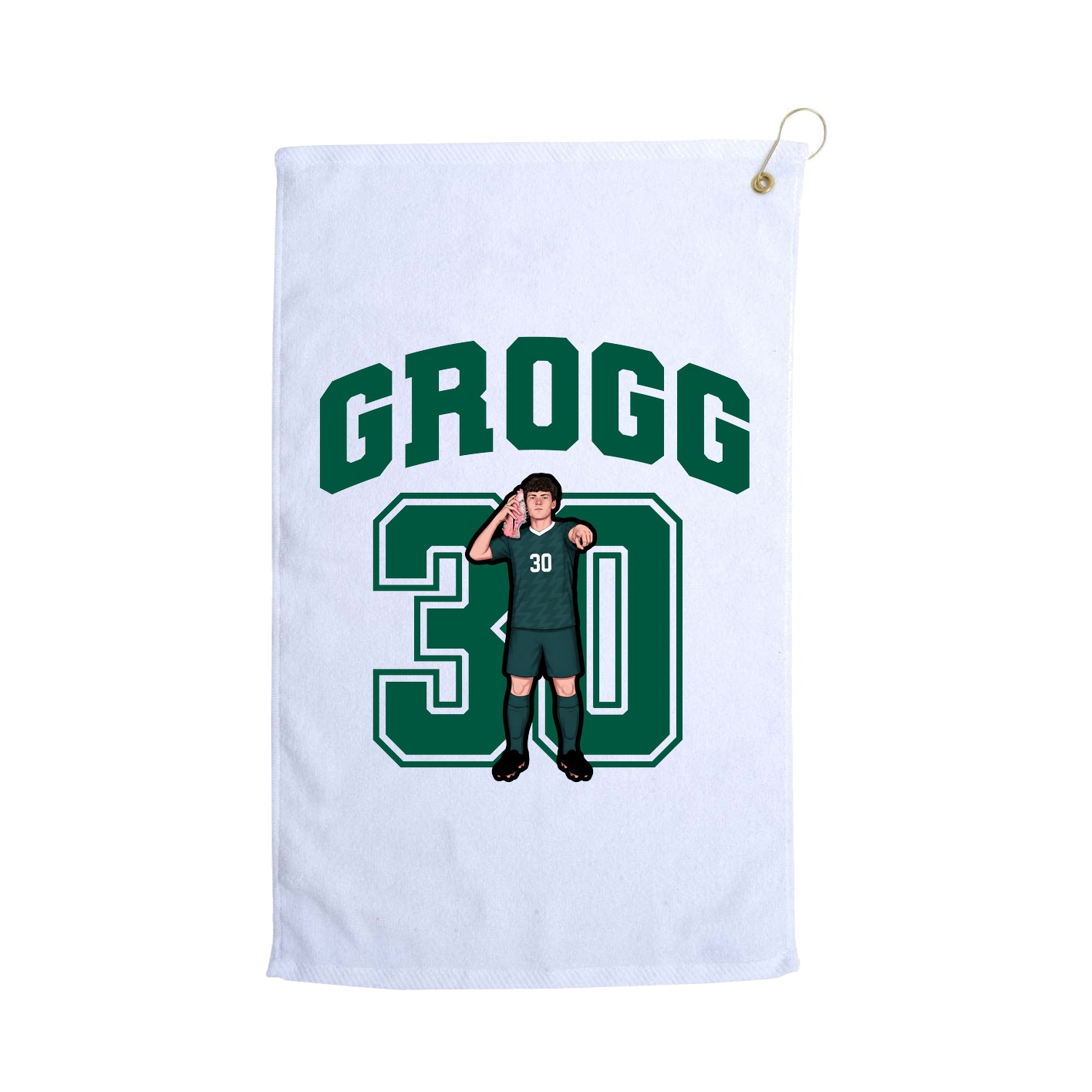 Golf Towel — Number in White