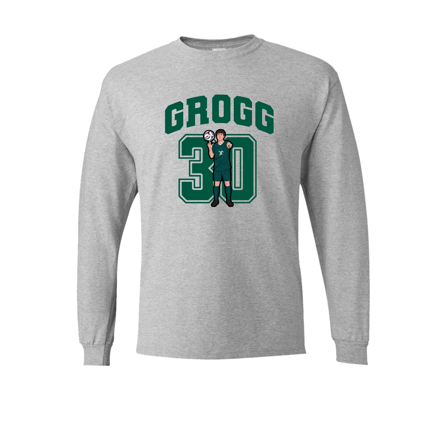 Long Sleeve Tee — Number in Grey