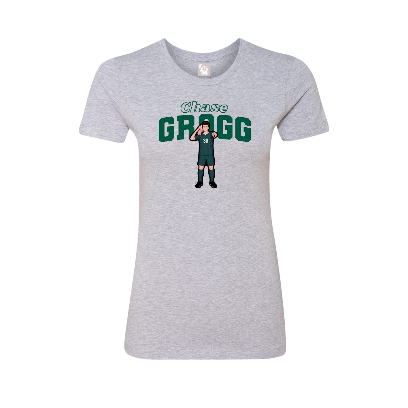 Fitted Women's Tee — Name Arch in Grey