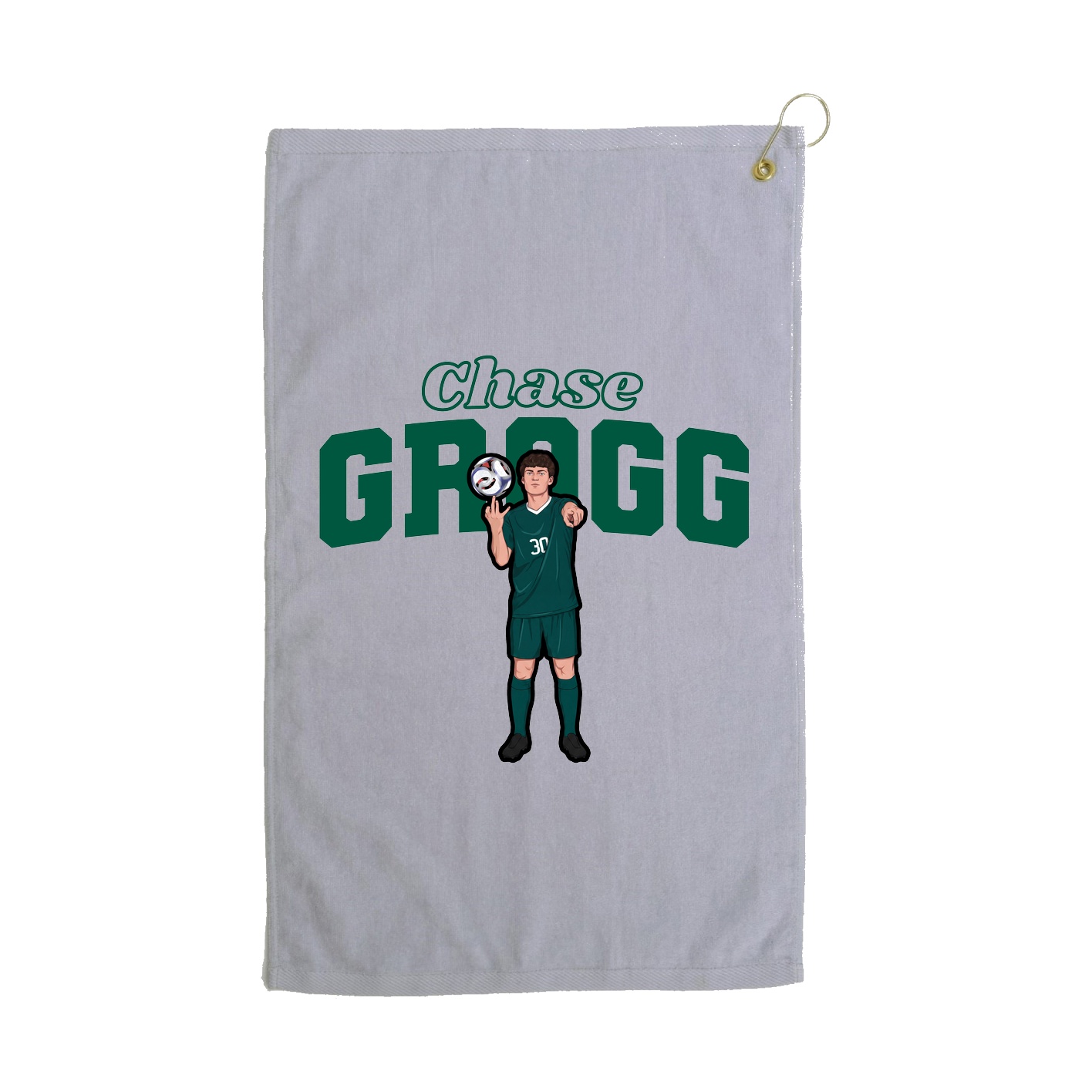 Golf Towel — Name Arch in Grey