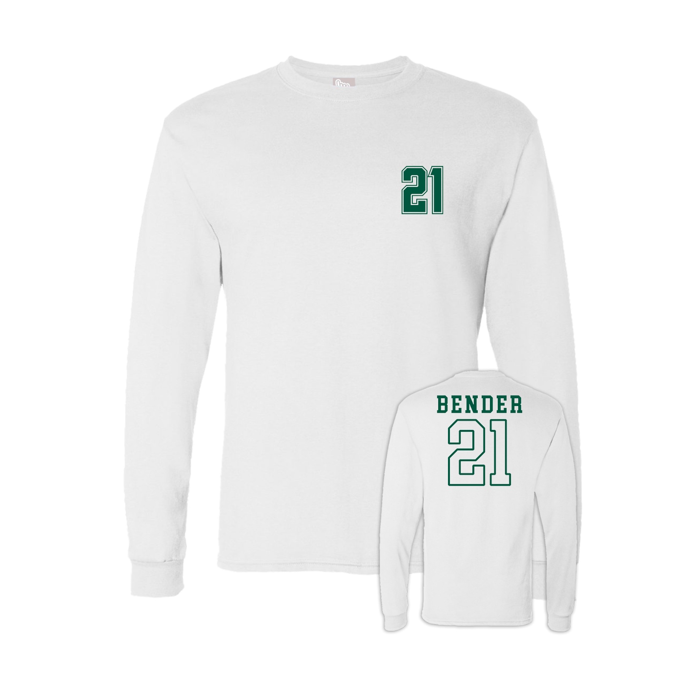 Long Sleeve Tee — Chest Back in White