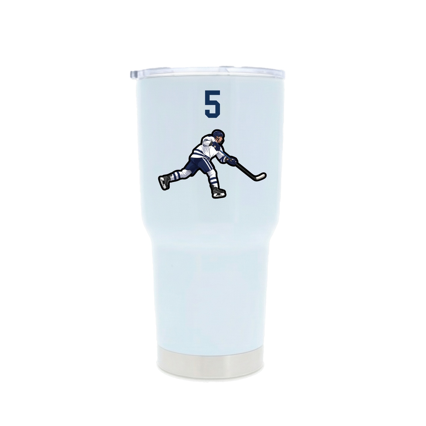 30oz Stainless Steel Tumbler — Number Top in White