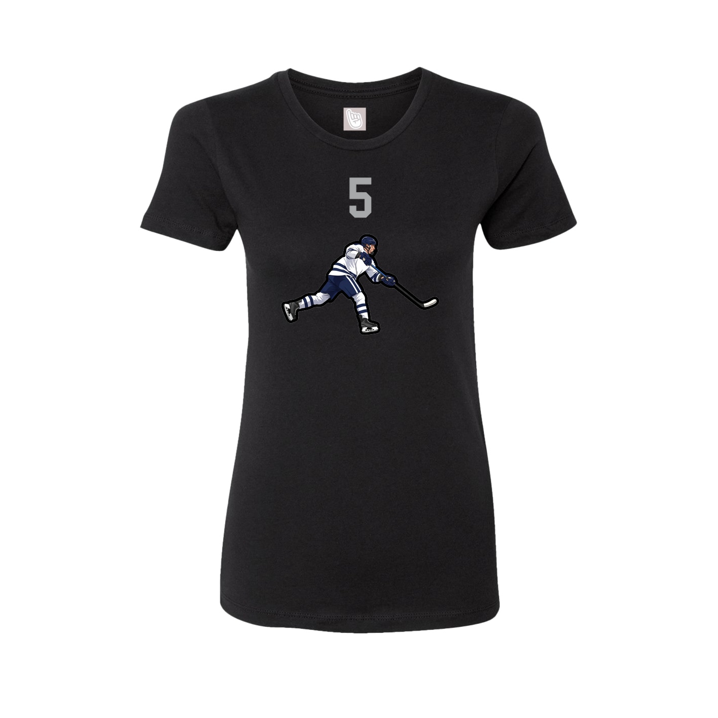 Fitted Women's Tee — Number Top in Black