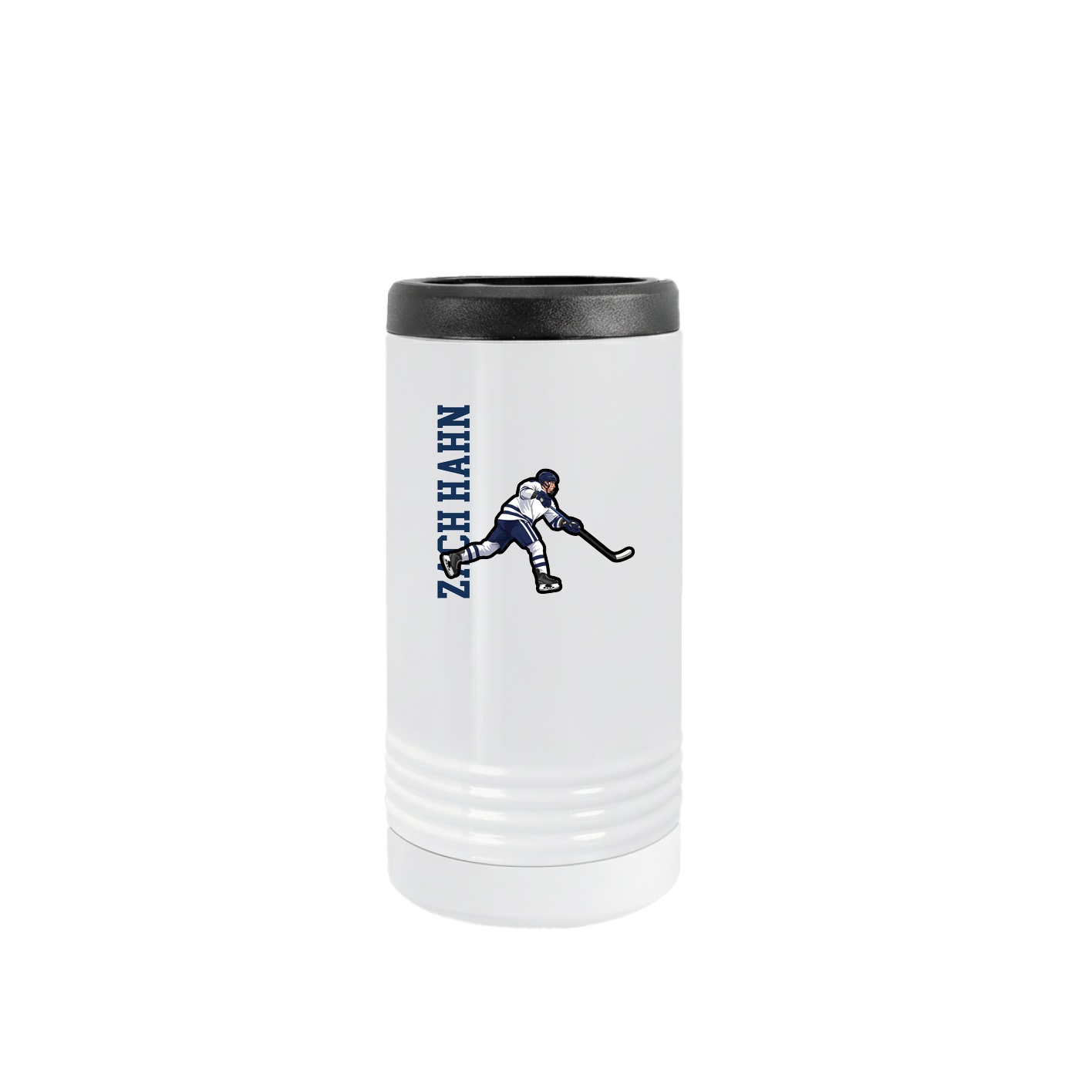 Slim Beverage Holder — Name Vertical in White