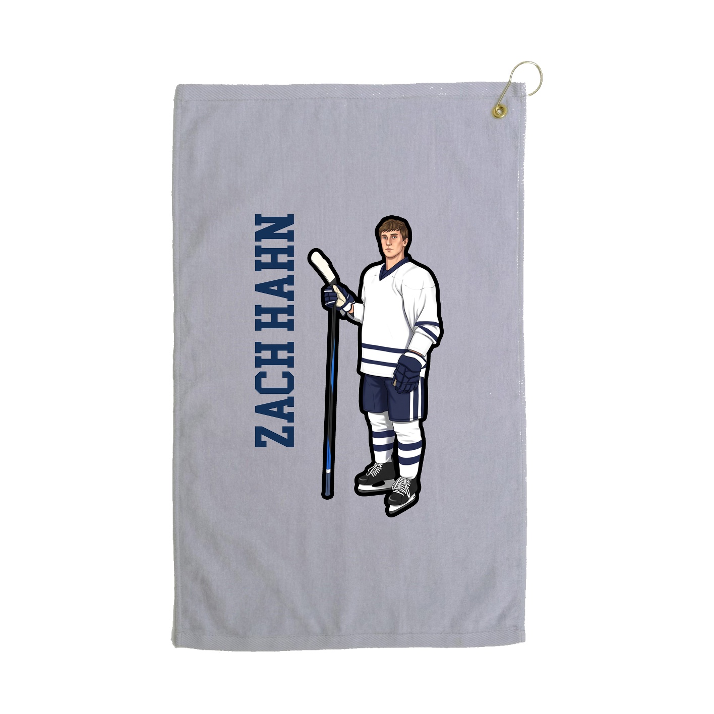 Golf Towel — Name Vertical in Grey