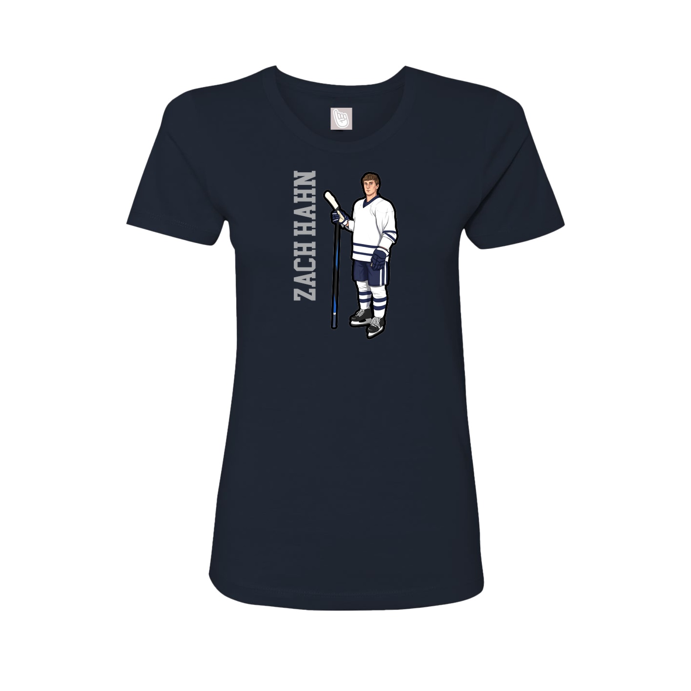 Fitted Women's Tee — Name Vertical in Navy