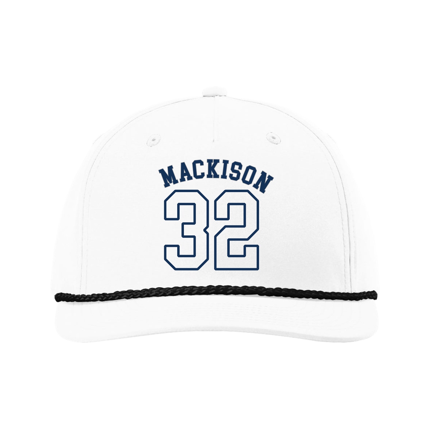 Five-Panel Classic Rope Cap — Shirsey Arch in White