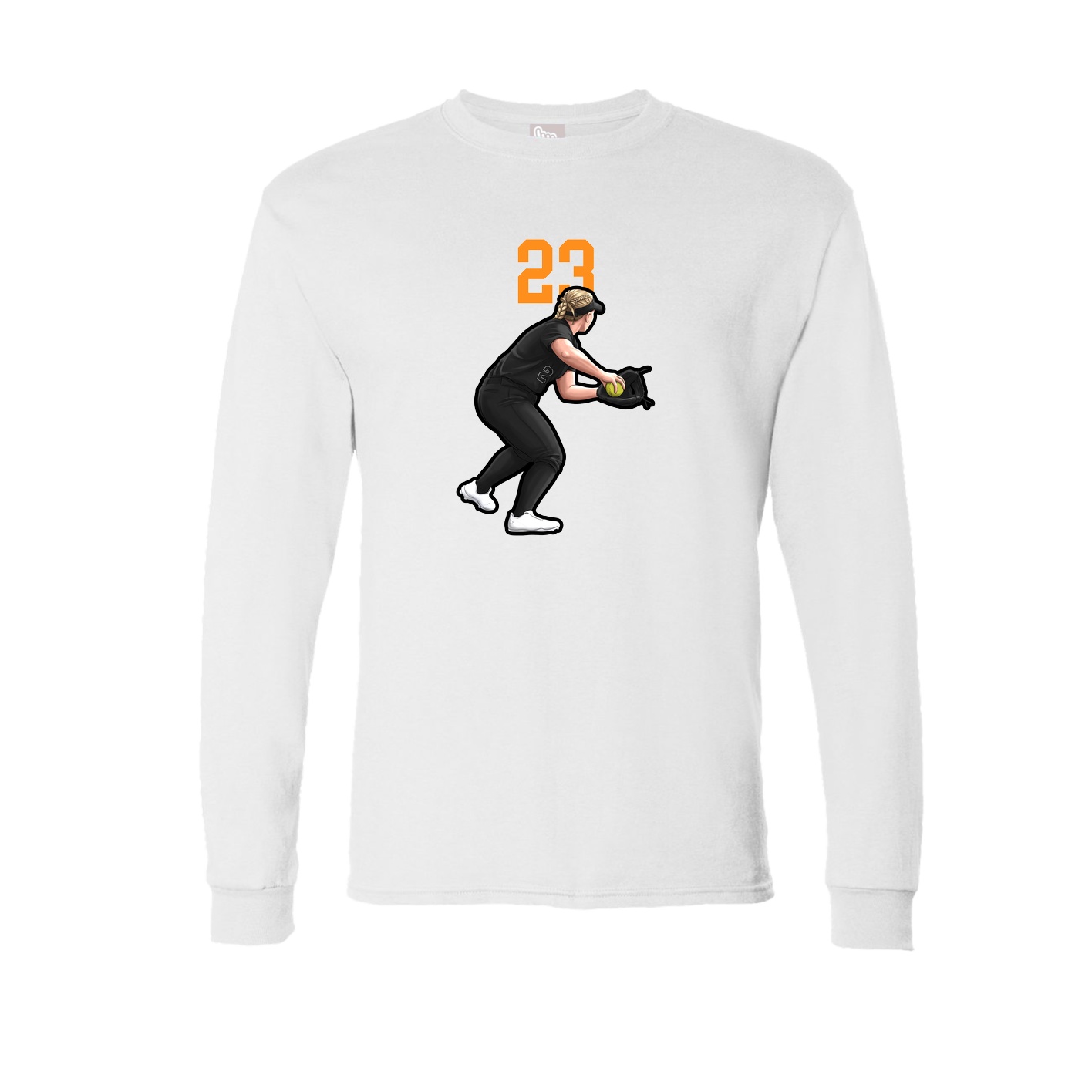 Long Sleeve Tee — Number Top in White