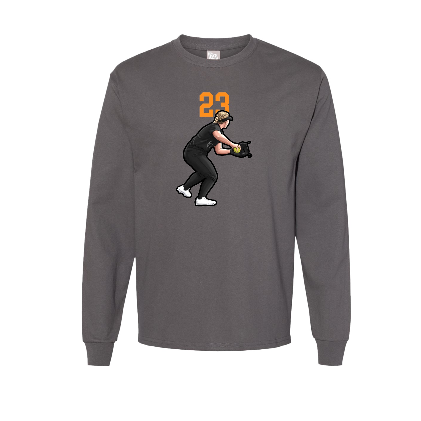 Long Sleeve Tee — Number Top in Grey