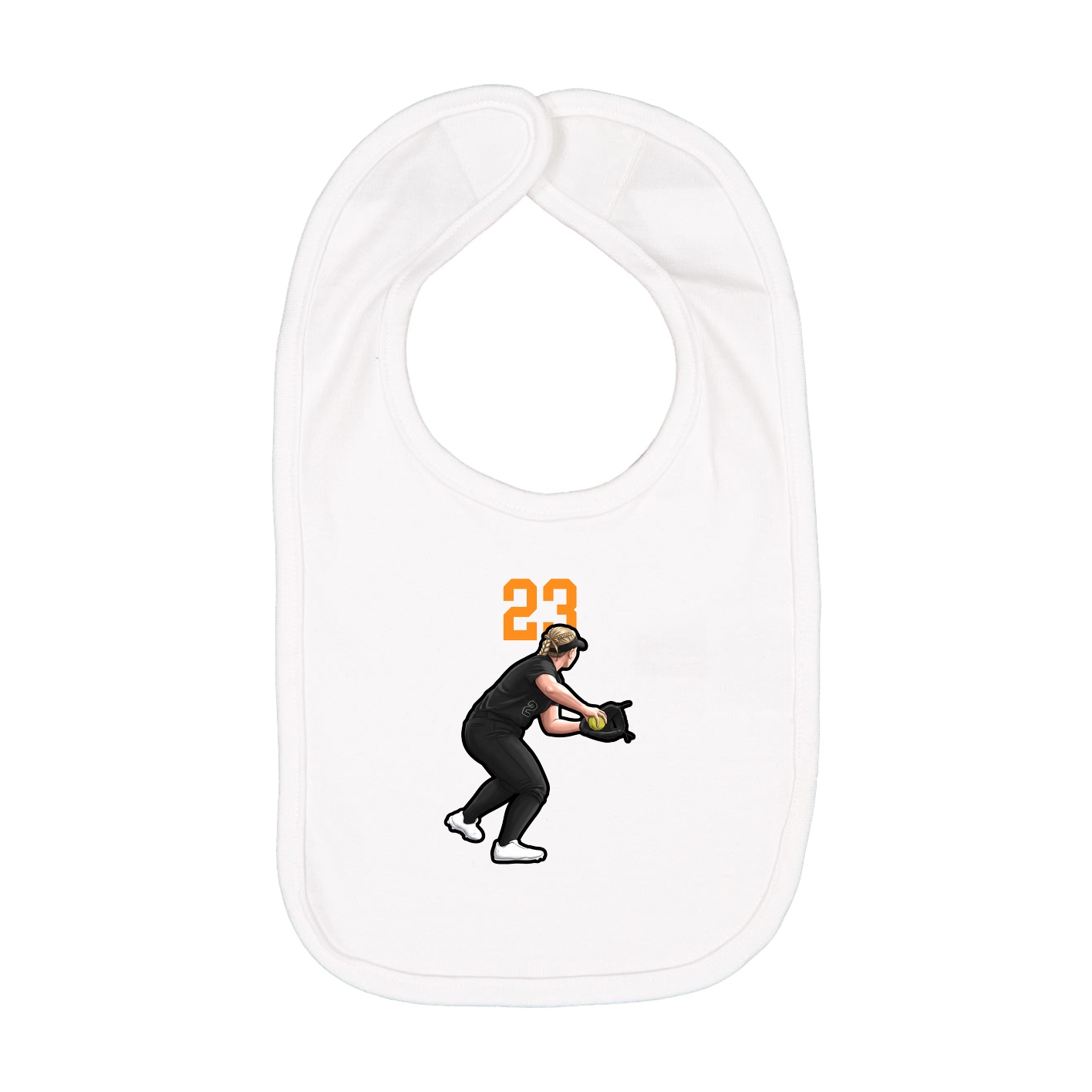 Infant Bib — Number Top in White